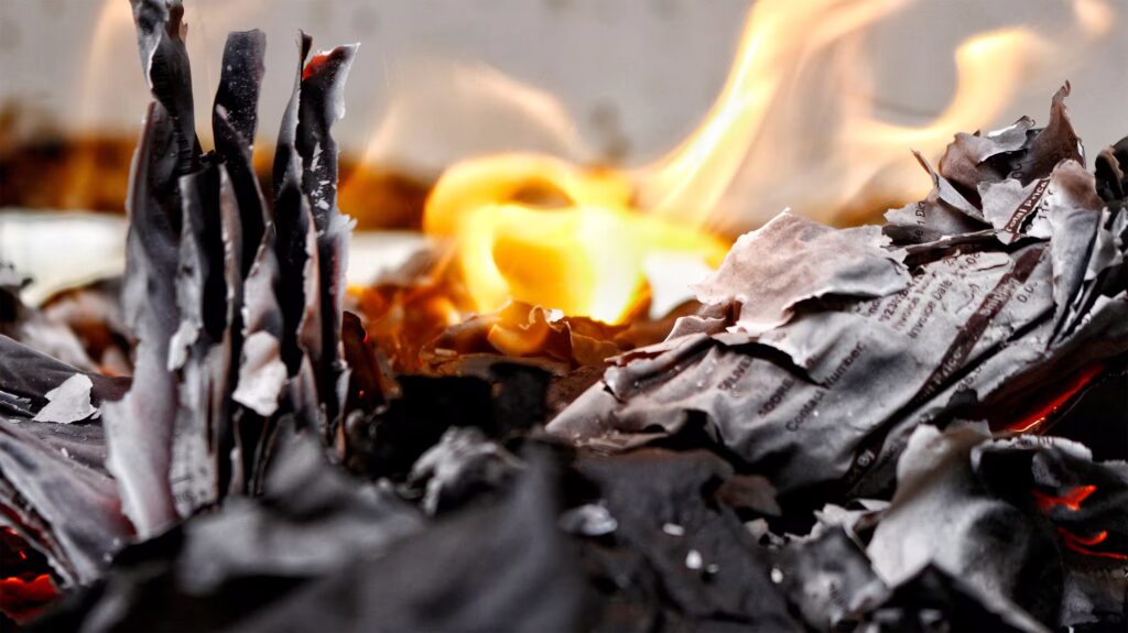 Scanning documents for fire protection